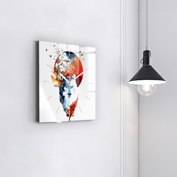 Szögletes fali üvegóra A farkas és a telihold