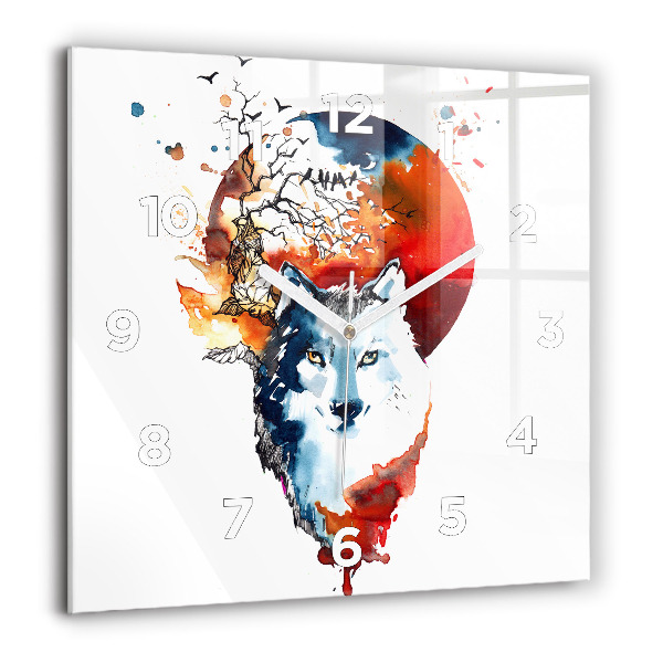 Szögletes fali üvegóra A farkas és a telihold