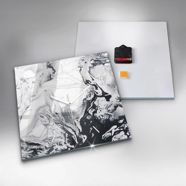 Szögletes fali üvegóra Absztrakt tinta márvány