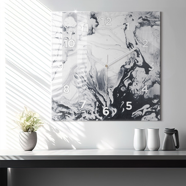 Szögletes fali üvegóra Absztrakt tinta márvány