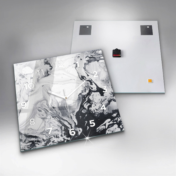 Szögletes fali üvegóra Absztrakt tinta márvány
