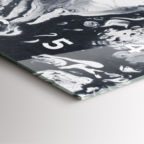 Szögletes fali üvegóra Absztrakt tinta márvány