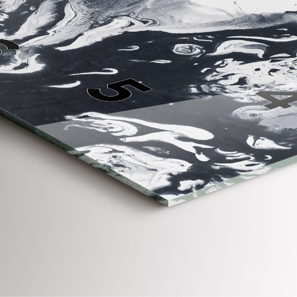 Szögletes fali üvegóra Absztrakt tinta márvány