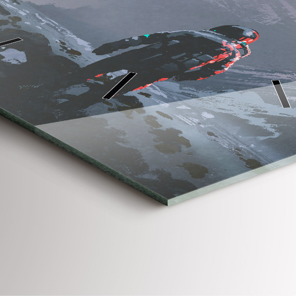 Szögletes fali üvegóra Űrhajósok Tejút