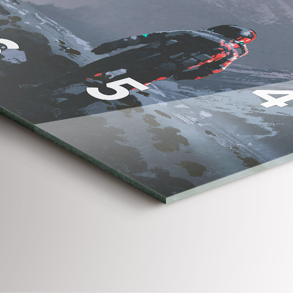 Szögletes fali üvegóra Űrhajósok Tejút