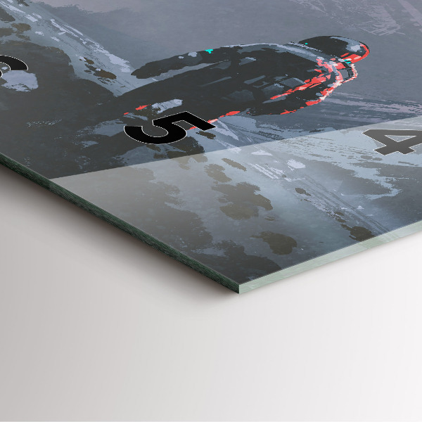 Szögletes fali üvegóra Űrhajósok Tejút