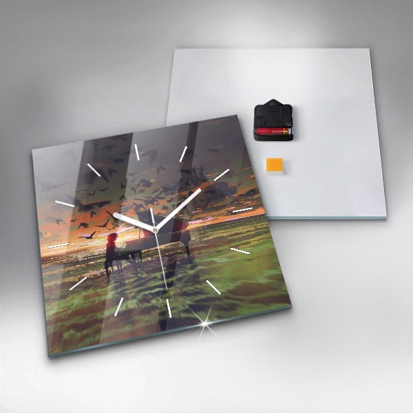 Szögletes fali üvegóra Koncert a tengerparton