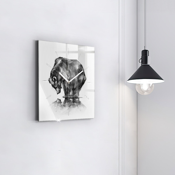 Szögletes fali üvegóra Rajzfilm medve