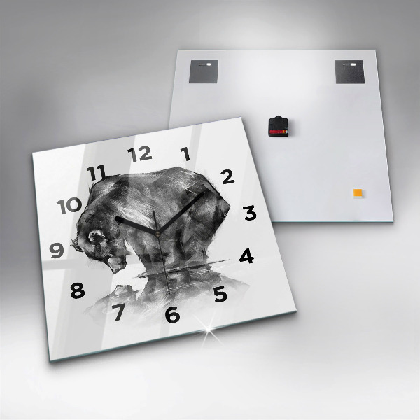 Szögletes fali üvegóra Rajzfilm medve