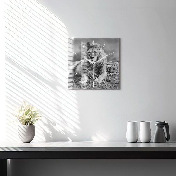 Szögletes fali üvegóra Absztrakció - Oroszlán