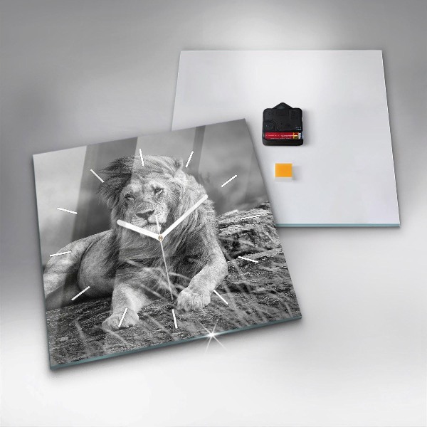 Szögletes fali üvegóra Absztrakció - Oroszlán