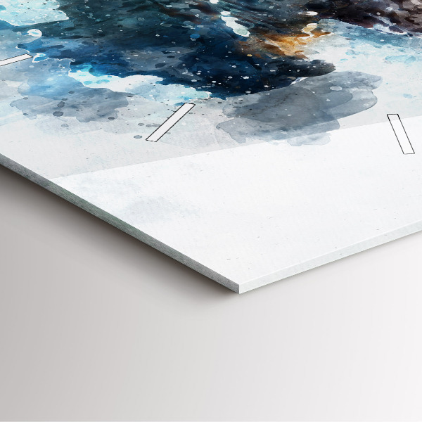 Szögletes fali üvegóra Absztrakt arcok