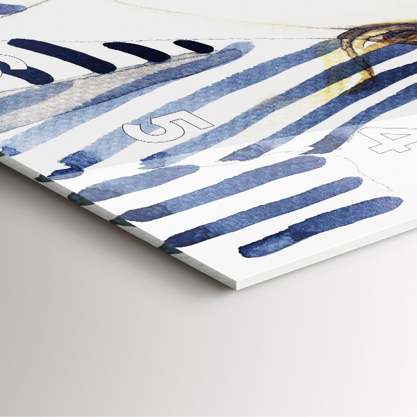 Szögletes fali üvegóra Arc szemüveggel és kalappal