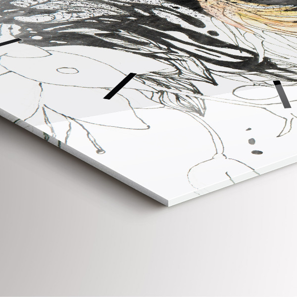 Szögletes fali üvegóra Absztrakt női arc