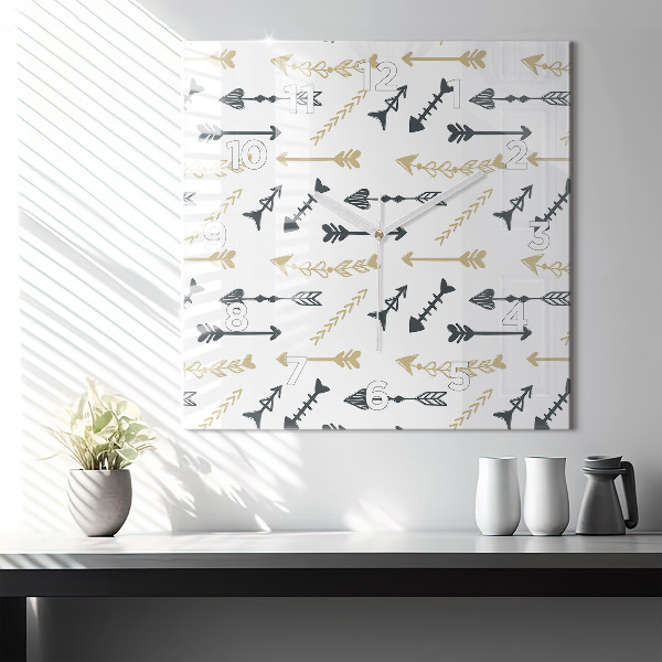 Szögletes fali üvegóra Geometrikus csípő minta