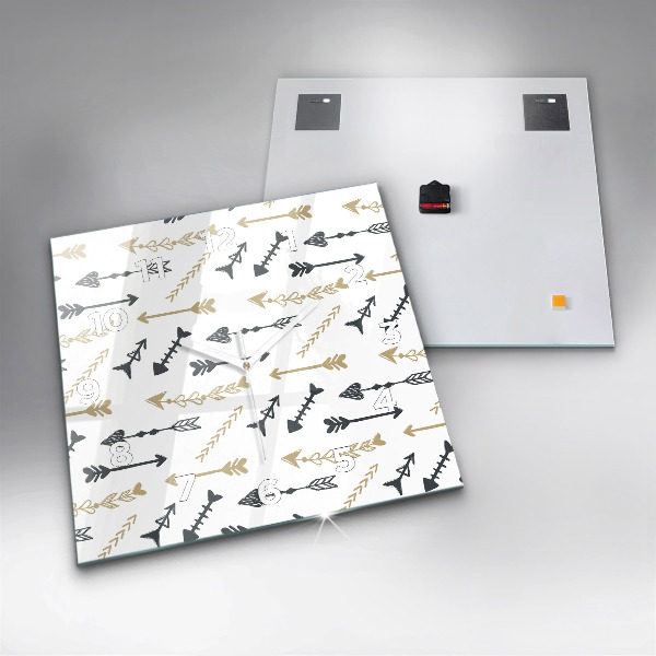 Szögletes fali üvegóra Geometrikus csípő minta