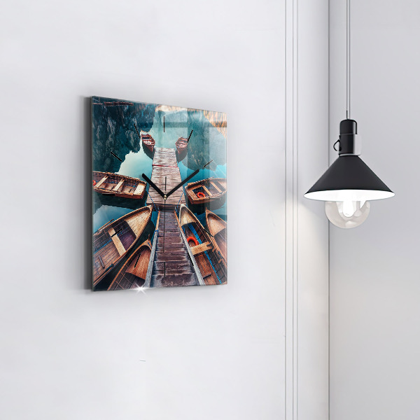 Szögletes fali üvegóra Móló és tó