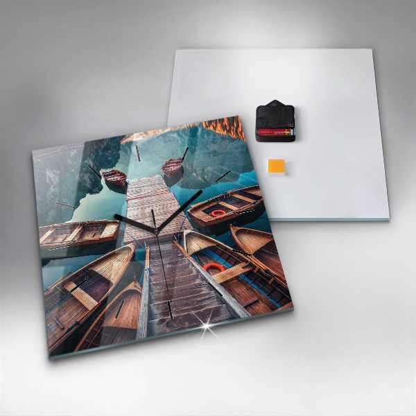 Szögletes fali üvegóra Móló és tó