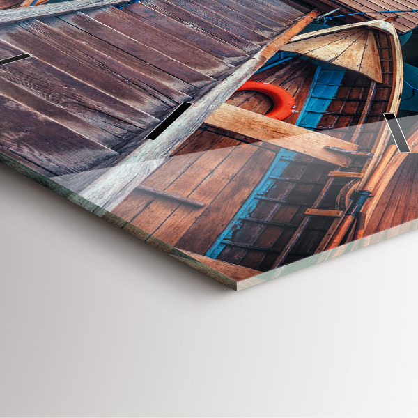 Szögletes fali üvegóra Móló és tó