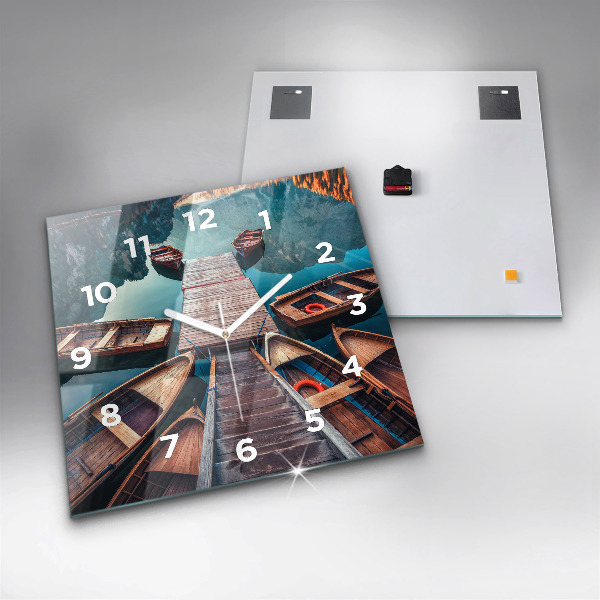 Szögletes fali üvegóra Móló és tó