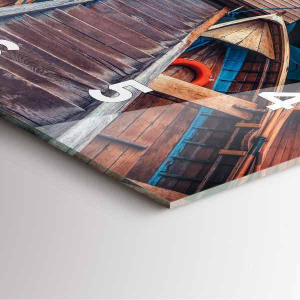 Szögletes fali üvegóra Móló és tó