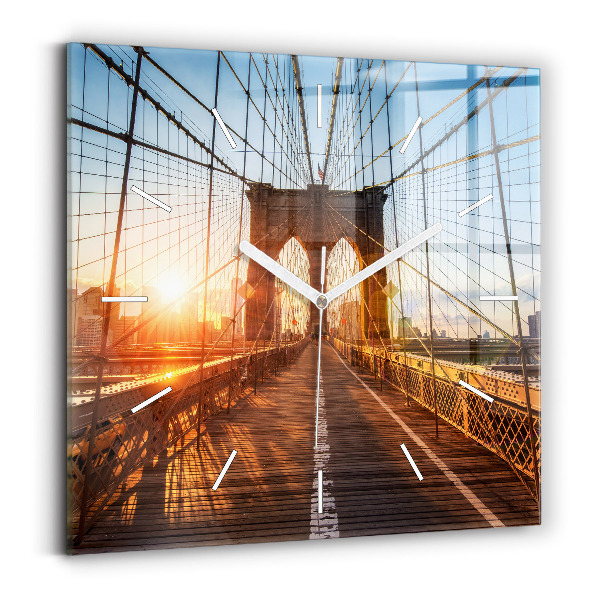 Szögletes fali üvegóra Brooklyn Bridge NYC