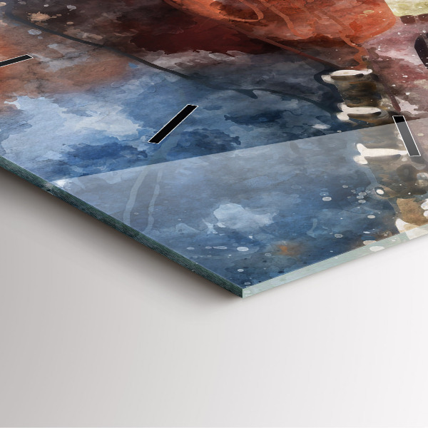 Szögletes fali üvegóra Gitár vizualizáció