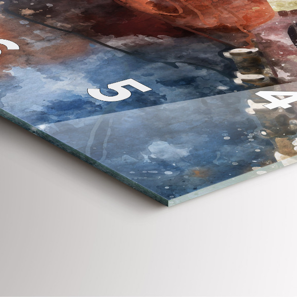 Szögletes fali üvegóra Gitár vizualizáció