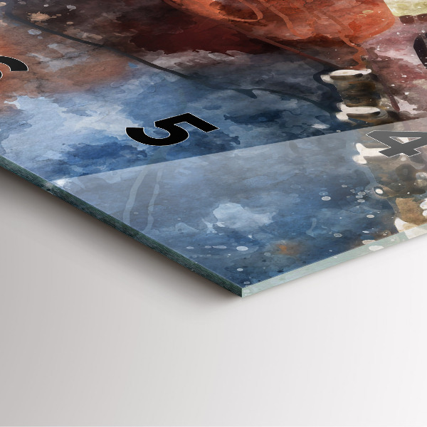 Szögletes fali üvegóra Gitár vizualizáció