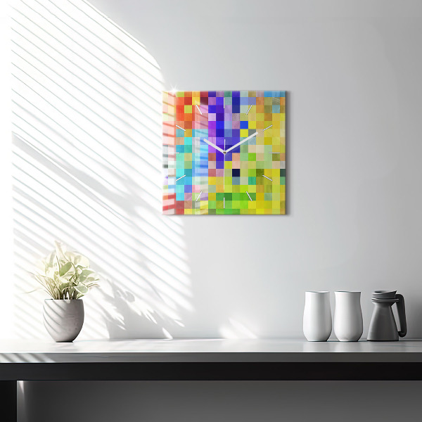 Szögletes fali üvegóra Négyzetek összetétele