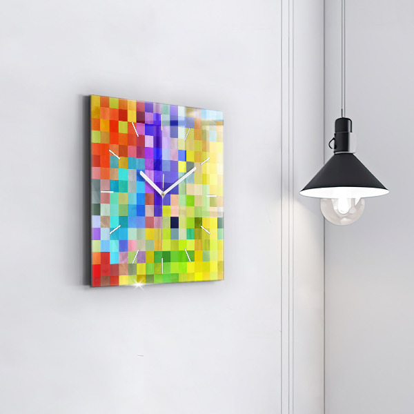 Szögletes fali üvegóra Négyzetek összetétele