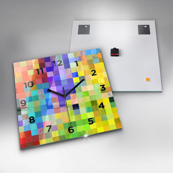 Szögletes fali üvegóra Négyzetek összetétele