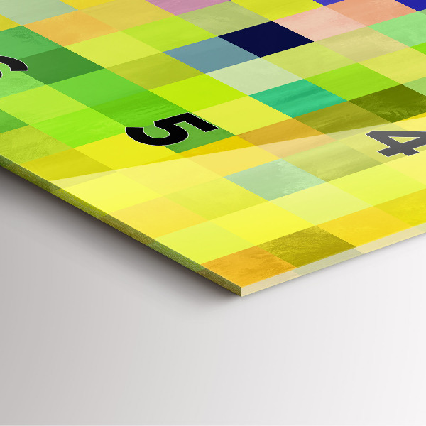 Szögletes fali üvegóra Négyzetek összetétele