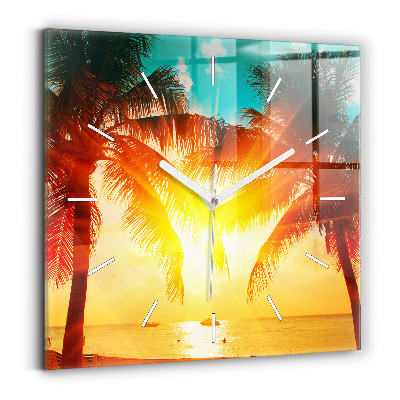 Szögletes fali üvegóra Nyaralás Pihenés Nyár