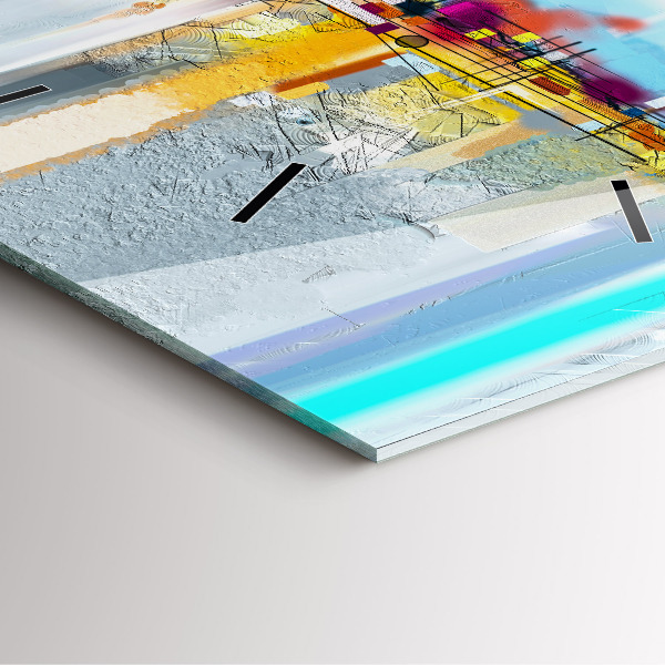 Szögletes fali üvegóra Absztrakt olaj táj