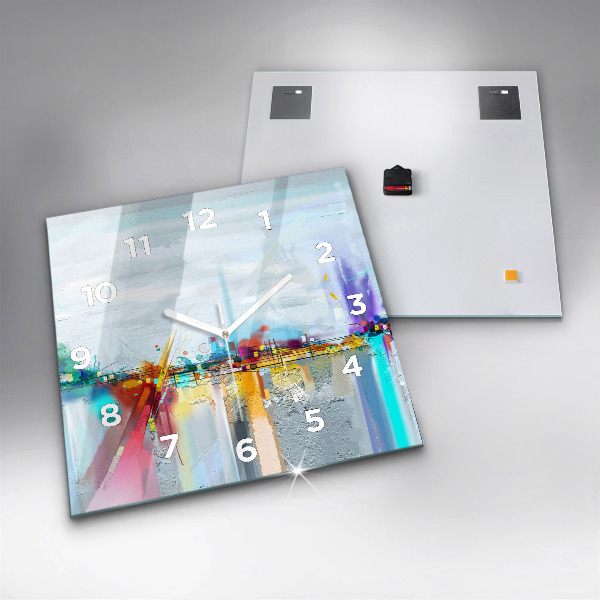 Szögletes fali üvegóra Absztrakt olaj táj