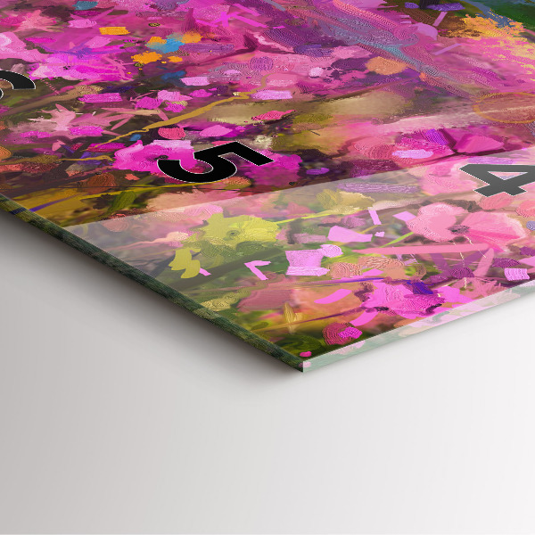 Szögletes fali üvegóra Rét a naplementében