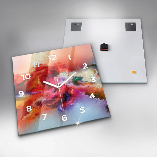 Szögletes fali üvegóra Kiömlött festék