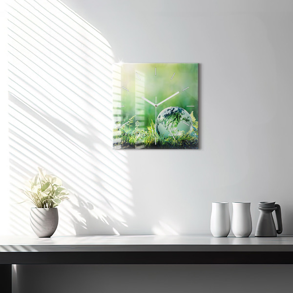 Szögletes fali üvegóra Földgolyó