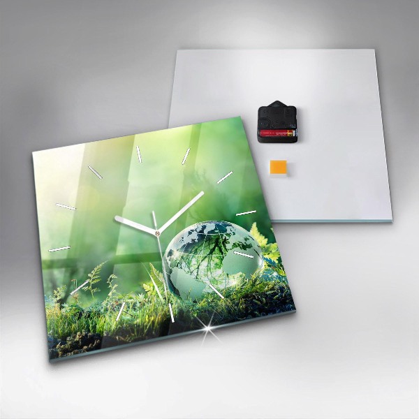 Szögletes fali üvegóra Földgolyó