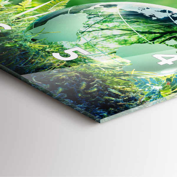 Szögletes fali üvegóra Földgolyó