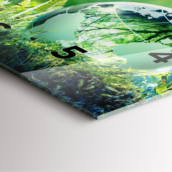 Szögletes fali üvegóra Földgolyó