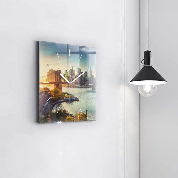 Szögletes fali üvegóra New York Manhattan