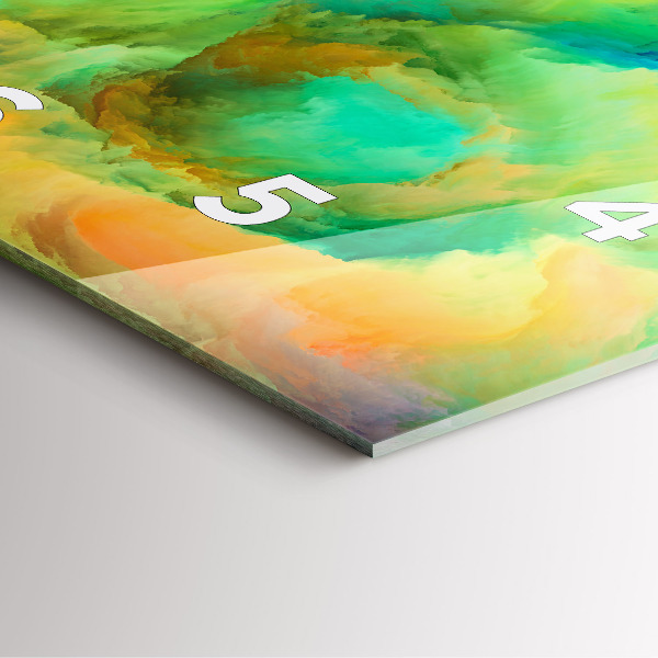 Szögletes fali üvegóra Fraktál textúra