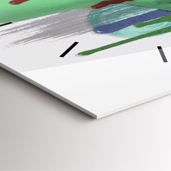 Szögletes fali üvegóra Szürrealista kollázs