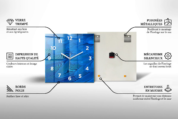Szögletes fali üvegóra Szürrealista kollázs