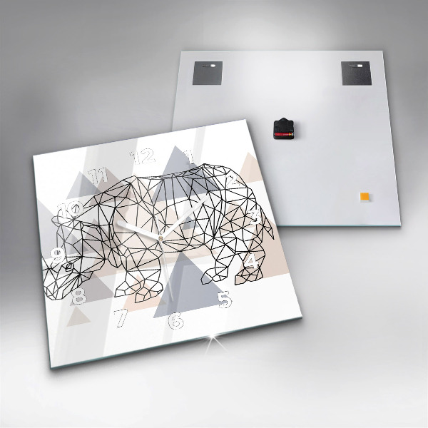 Szögletes fali üvegóra Geometrikus minta