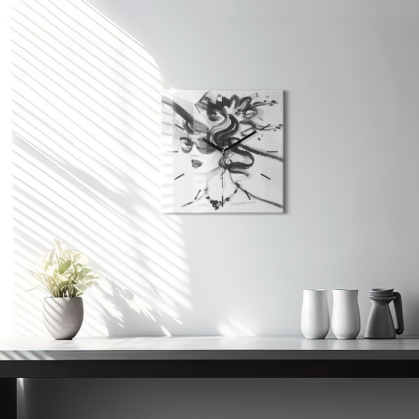 Szögletes fali üvegóra Divatos nő