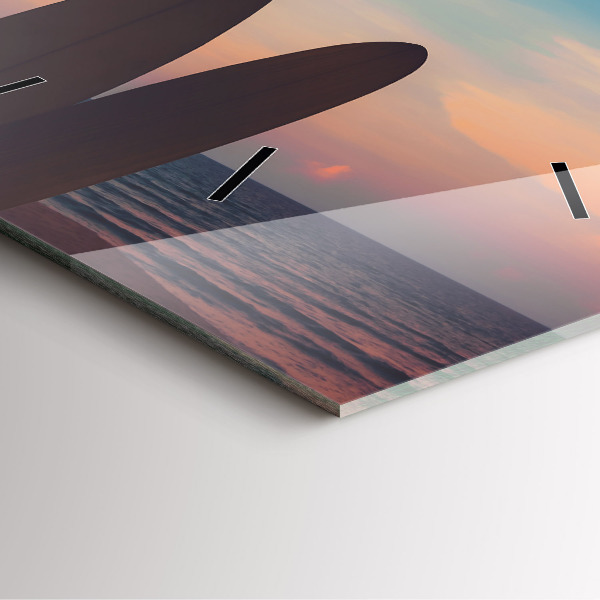 Szögletes fali üvegóra Szörfözés a tengerparton