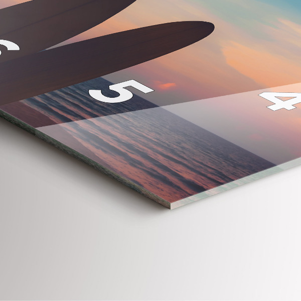 Szögletes fali üvegóra Szörfözés a tengerparton